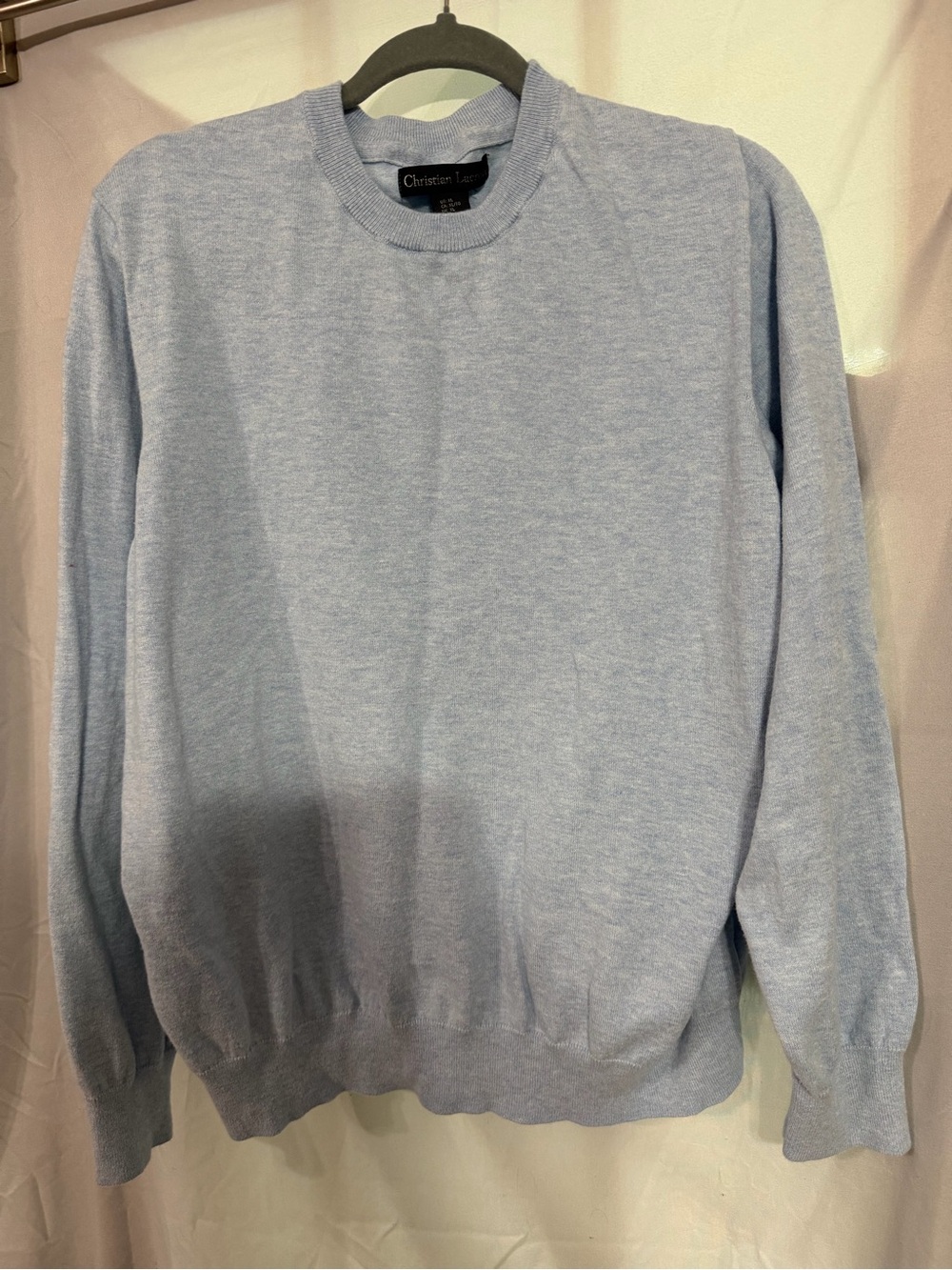 Christian Lacroix Pale Blue Men's Crewneck Sweater Size XL